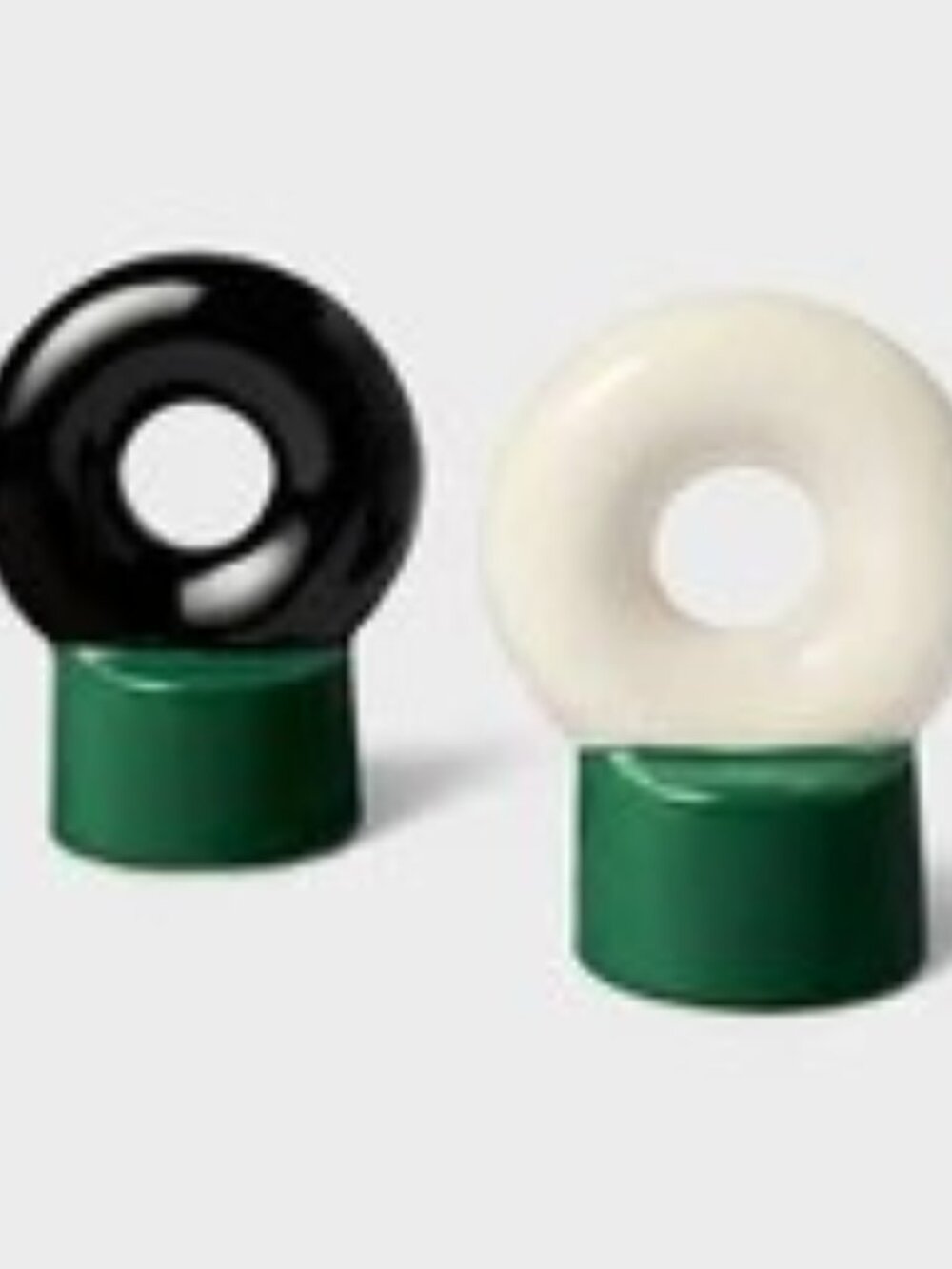 2pc Stoneware Salt and Pepper Shaker Set Black/Cream/Green - Tabitha Brown